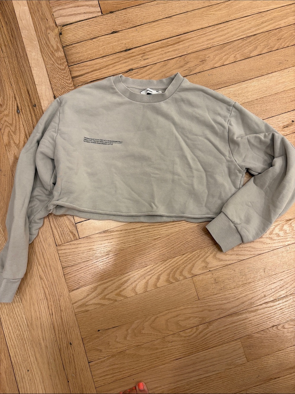 PANGAIA SIZE S CROPPED L/S SWEATSHIRT